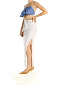 Apres x SilkRoll Reworked: Cannes Skirt - 100% Linen skirt or beach cover up made from linen pants S