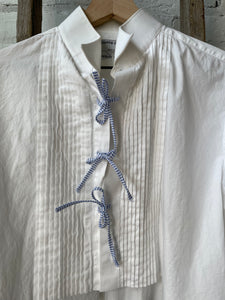 annette cropped button down