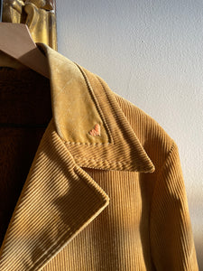 lined corduroy coat w/ heart embroidery