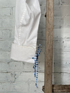 annette cropped button down