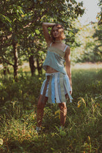 Load image into Gallery viewer, look 3 - suede + button down tie top
