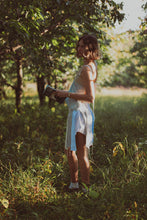 Load image into Gallery viewer, look 3 - suede + button down tie top
