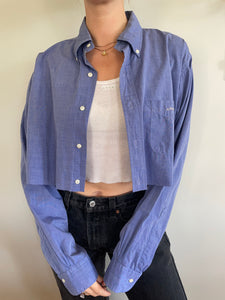 annette cropped button down