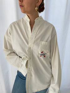 amour hand embroidered button down