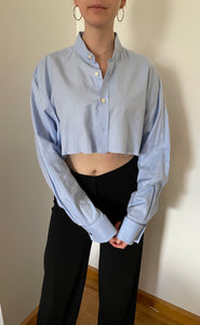 annette cropped button down