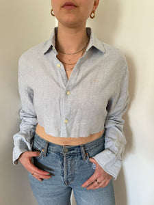 annette cropped button down