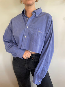 annette cropped button down