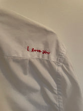 Load image into Gallery viewer, amour hand embroidered button down
