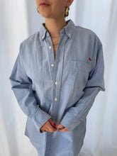 Load image into Gallery viewer, amour hand embroidered button down
