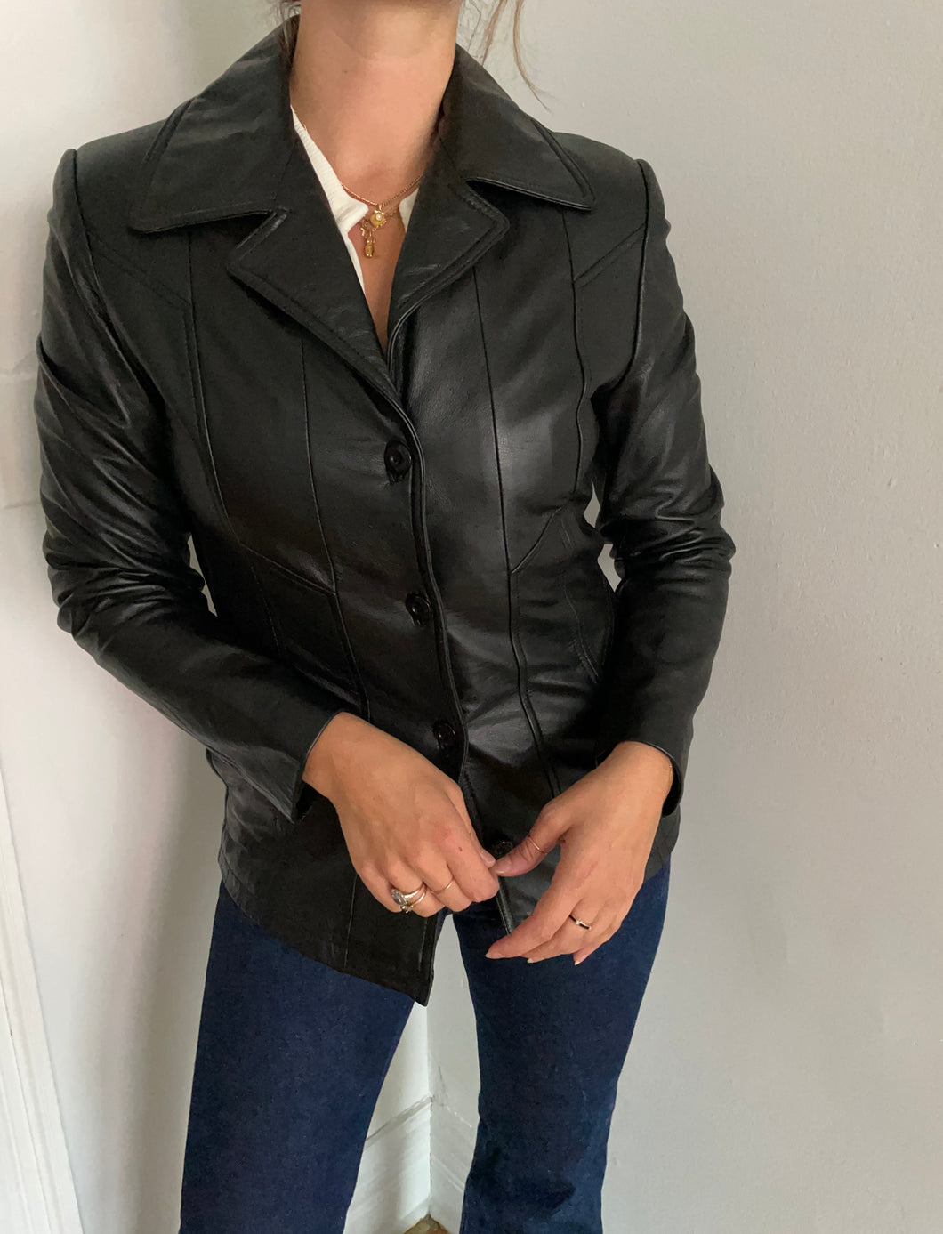 vintage maxima leather blazer